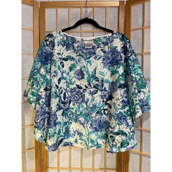 Draper's and Damons Sm Lace/Rhinestone Blouse - Picture 2 of 16